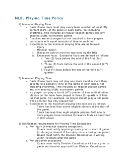 MLBL Playing Time Policy