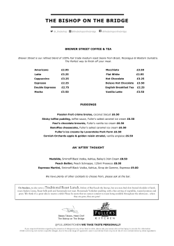 Pudding Menu - The Bishop on the Bridge
