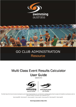 Multi Class Event Results Calculator Multi Class Event Results