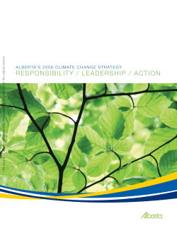 Alberta`s 2008 Climate Change Strategy
