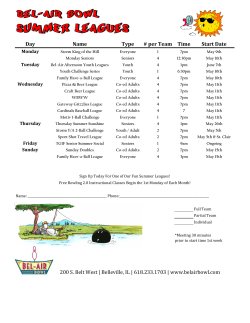 Day Name Type # per Team Time Start Date 200 S - Bel