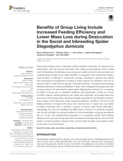 Benefits of Group Living Include Increased Feeding Efficiency and