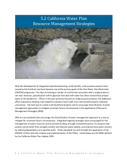 1 | California Water Plan Resource Management Strategies With the