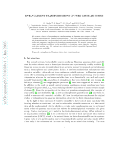 Entanglement transformations of pure Gaussian states