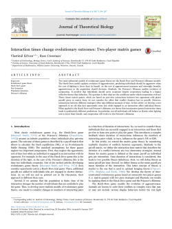 Interaction times change evolutionary outcomes_ Two