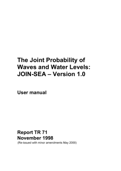 The Joint Probability of Waves and Water Levels: JOIN