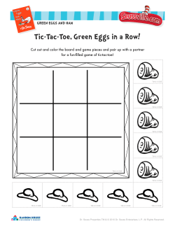 Tic-Tac-Toe, Green Eggs in a Row!