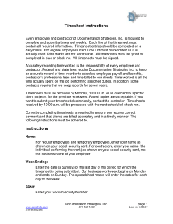 Timesheet Instructions