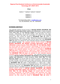 Extended Abstact Submission Template