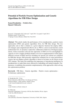 Potential of Particle Swarm Optimization and Genetic Algorithms for