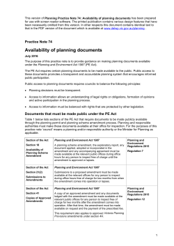 Availability of planning documents