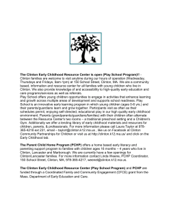 The Clinton Early Childhood Resource Center is open (Play School