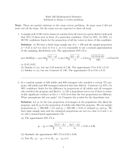 Math 329 Mathematical Statistics Solutions to Exam 1 review