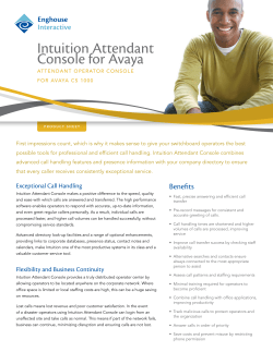 Intuition Attendant Console for Avaya
