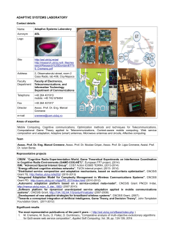 adaptive systems laboratory - Technical University of Cluj
