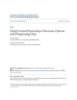 Family Limited Partnerships: Discounts, Options, and Disappearing