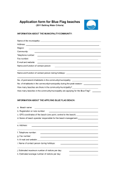 Application form for Blue Flag beaches