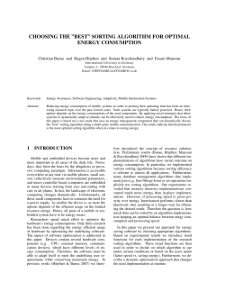 Choosing the &ldquo;Best&rdquo; Sorting Algorithm for Optimal