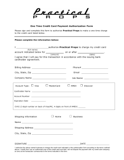 One Time Credit Card Payment Authorization Form