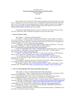 Recent Developments in the Theory of Monetary Policy