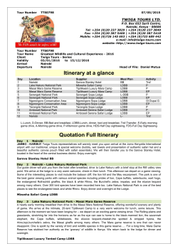 Itinerary at a glance