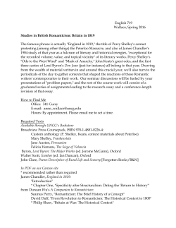 English 719, Studies in British Romanticism: "Romantic Natures