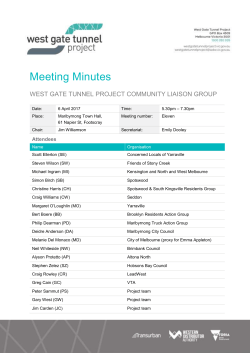 Meeting Minutes WEST GATE TUNNEL PROJECT COMMUNITY