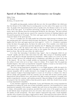Speed of Random Walks and Geometry on Graphs