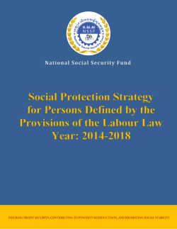 Social Protection Strategy for Persons Defined by the Provisions of