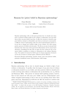 Reasons for (prior) belief in Bayesian epistemology