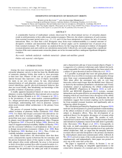dissipative divergence of resonant orbits