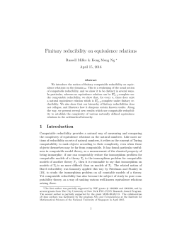 Finitary reducibility on equivalence relations