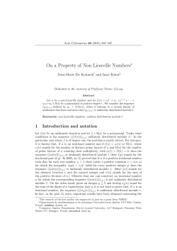 On a Property of Non Liouville Numbers