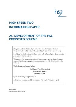 high speed two information paper a1: development of the
