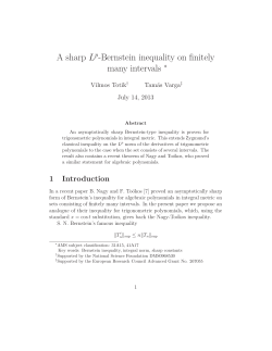 A sharp L -Bernstein inequality on finitely many intervals &lowast;