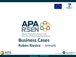 aparsen.eu #APARSEN Business Cases Ruben Riestra