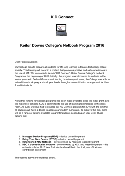 KD Connect Keilor Downs College`s Netbook Program 2016