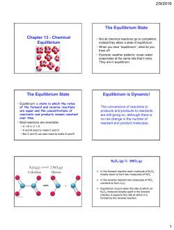 Chapter 13 - Chemical Equilibrium