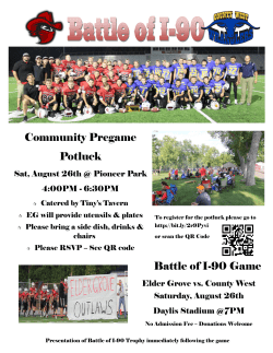 Battle of I-90 Game Community Pregame Potluck