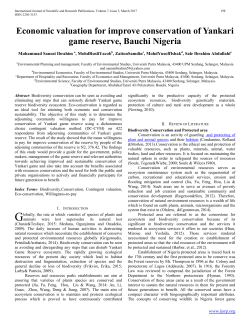 Economic valuation for improve conservation of Yankari game