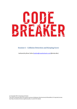 Session 6 &ndash; Collision Detection and Keeping Score