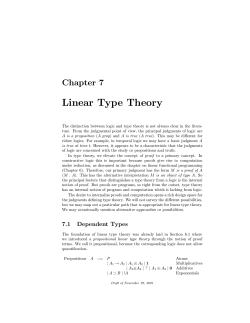Linear Type Theory - Carnegie Mellon School of Computer Science