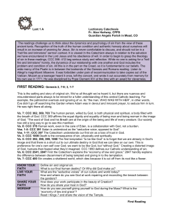 Lent 1 A Lectionary Catechesis