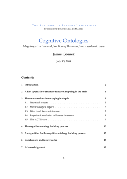 Cognitive Ontologies: Mapping structure and function