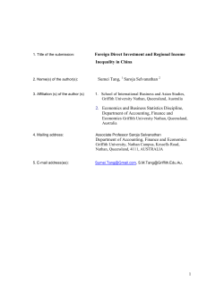 Foreign Direct Investment and Regional Income Inequality in China