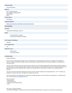 Crown Relocations_Associate Move Manager