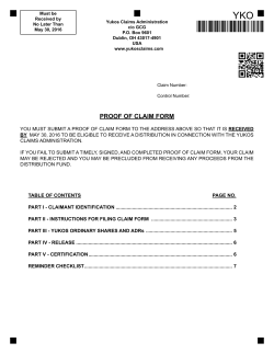 proof of claim form - Yukos Claims Administration