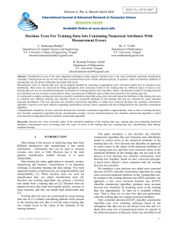Decision Trees For Training Data Sets Containing Numerical