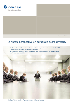 A Nordic perspective on corporate board diversity