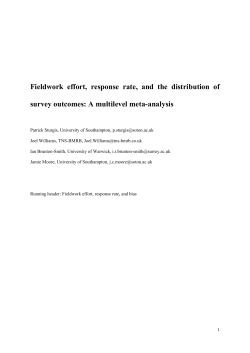 Fieldwork effort, response rate, and the distribution of survey outcomes
